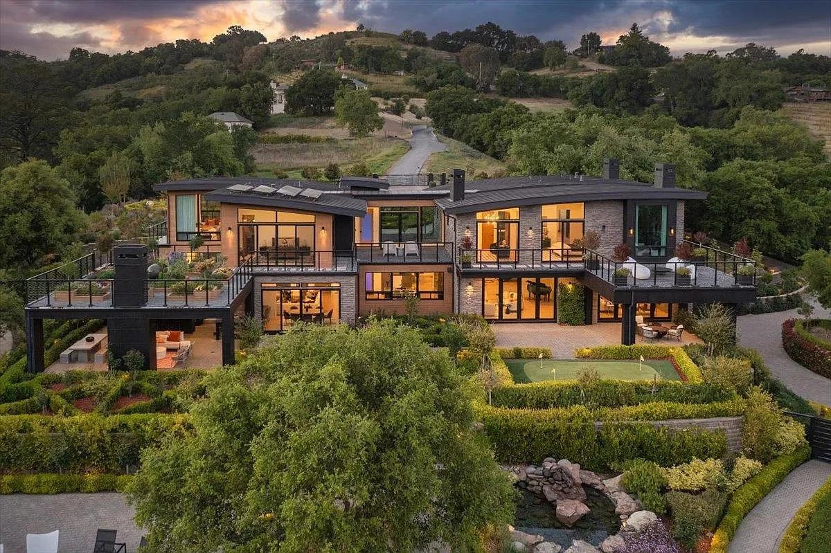 Luxury South Bay estate home at dusk